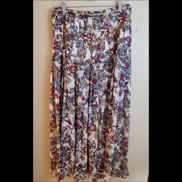Banana Republic Paisley Floral Pleated Maxi Boho Skirt - Picture 6 of 13
